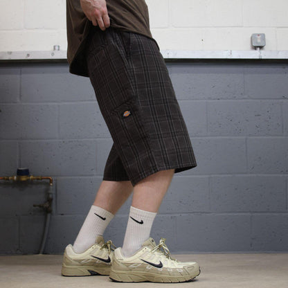 Dickies checkered chino shorts carpenter grey Chino check skater / surf shorts loose fit festival