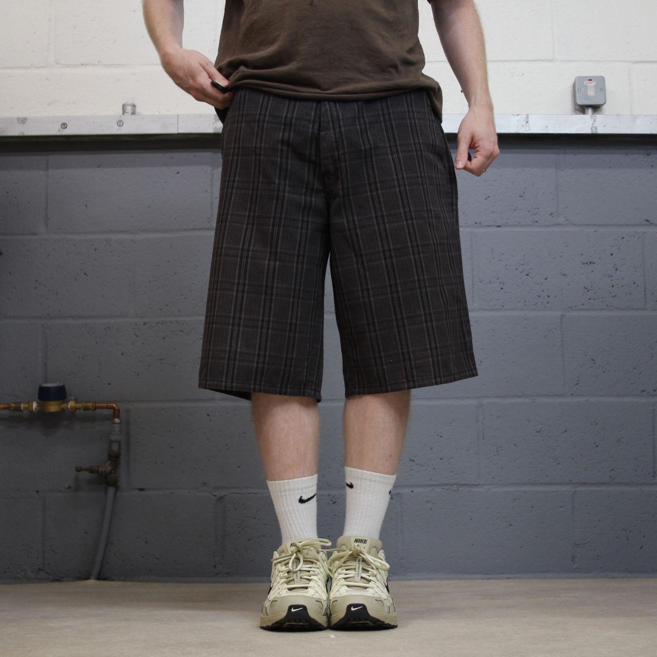 Dickies checkered chino shorts carpenter grey Chino check skater / surf shorts loose fit festival