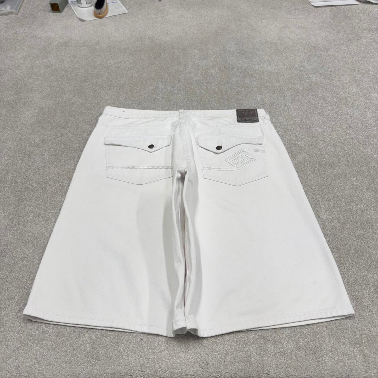 Y2k baggy Enyce shorts skater style white Loose wide leg summer festival shorts