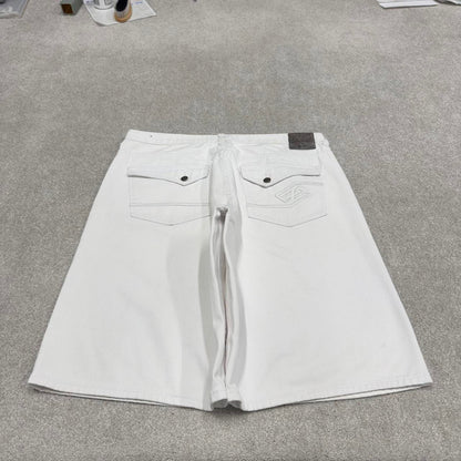 Y2k baggy Enyce shorts skater style white Loose wide leg summer festival shorts