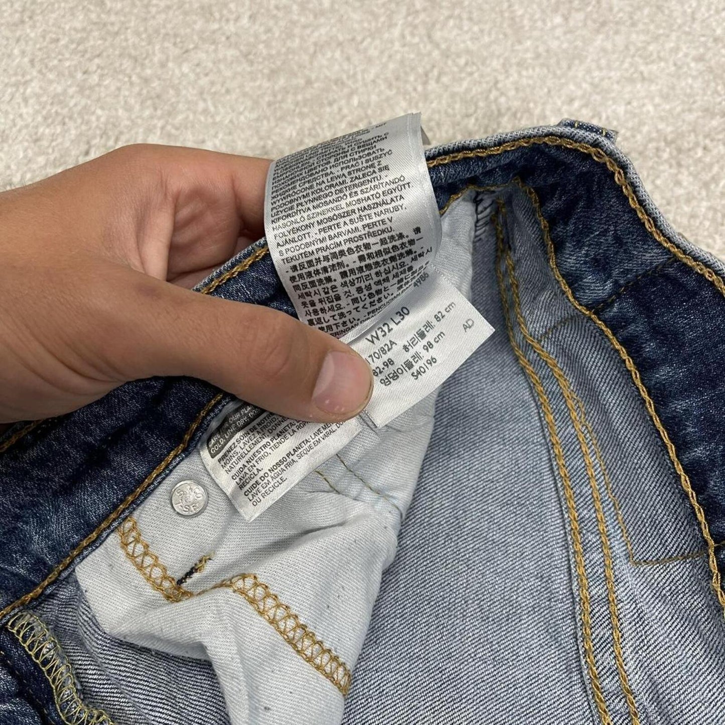 Levi's 505 straight fit jeans y2k blue Regular straight leg denim pants red tab logo