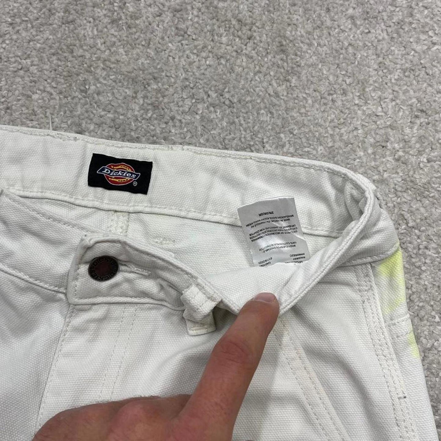 90s Dickies carpenter jeans skater style y2k white canvas cargo work pants