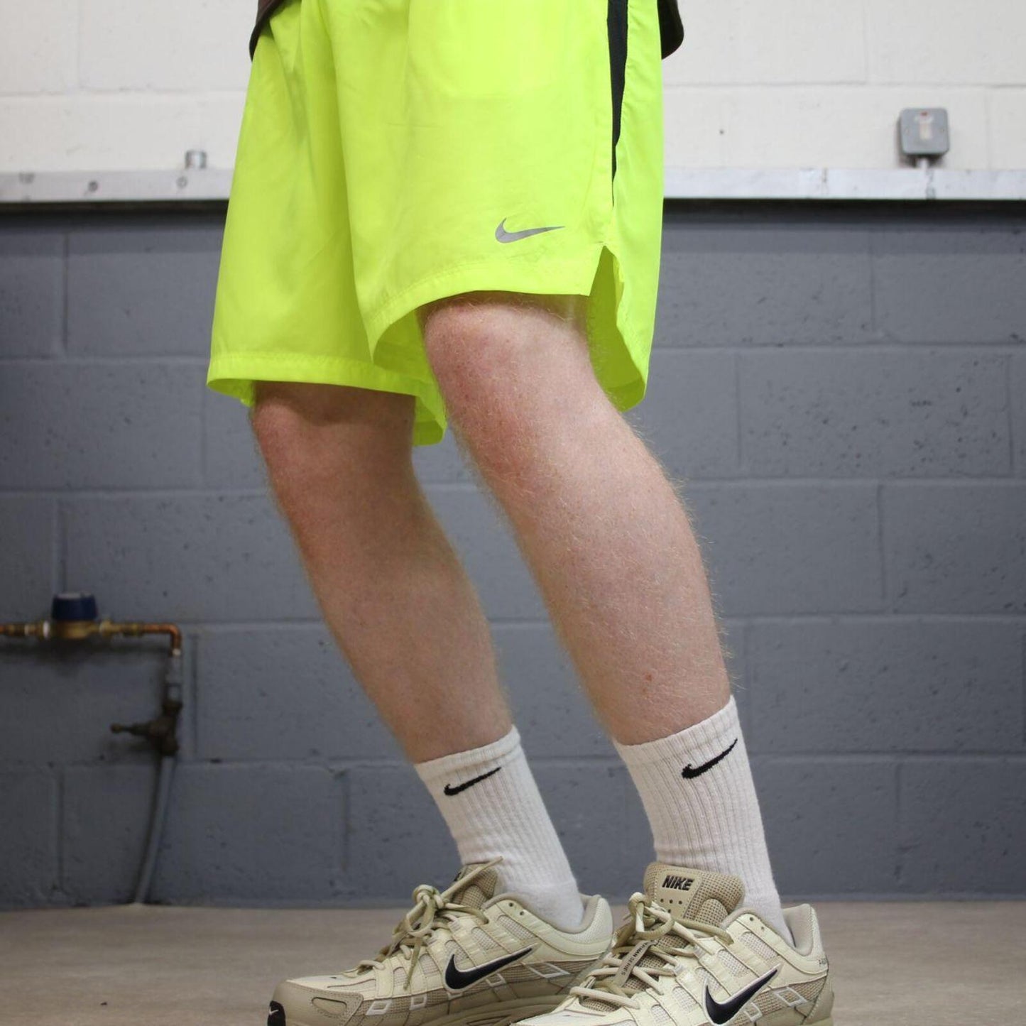 Nike sports shorts y2k loose yellow green Casual style comfy loose floaty summer gym shorts