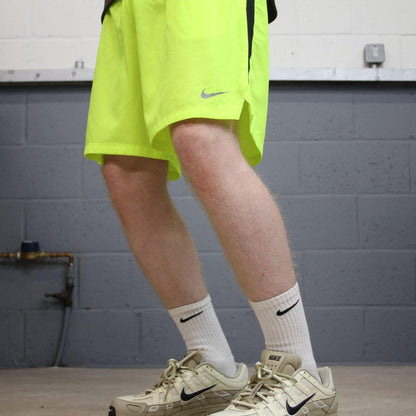 Nike sports shorts y2k loose yellow green Casual style comfy loose floaty summer gym shorts