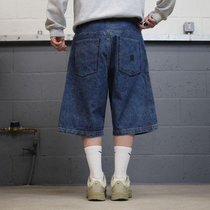 Baggy denim shorts y2k cargo blue A.P.CO. skater style brand surf jorts
