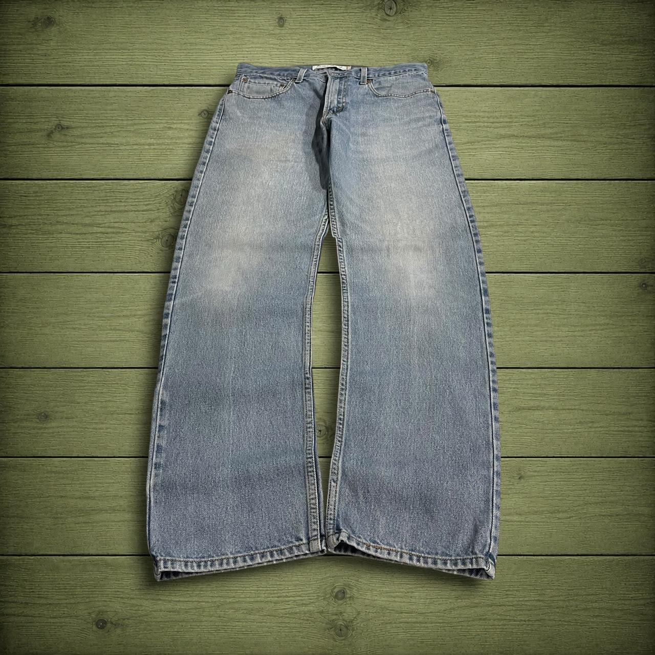 Y2K levi’s 505 jeans W34L34 straight leg washed blue Straight fit 5 pocket pants red tab logo