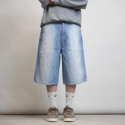 Baggy Ecko Unltd denim shorts W34 long wide leg 90s style skater jorts