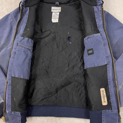 Vintage Carhartt hooded active jacket XL Navy canvas workwear jacket