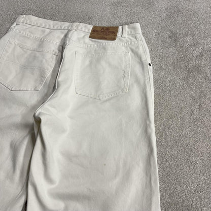 Long baggy denim shorts y2k white Loose skater surf style summer shorts