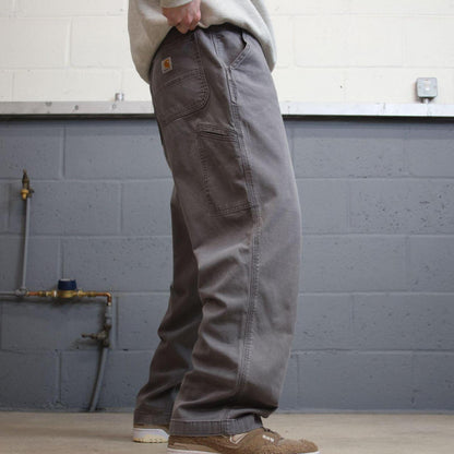 Carhartt carpenter jeans wide leg grey Loose relaxed fit skate style workwear cargo pants