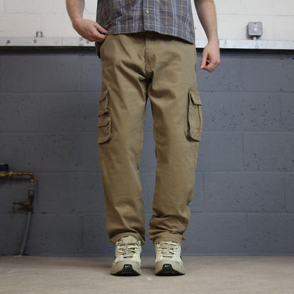 Wrangler cargo pants y2k khaki W36L30 Regular taper fit utility workwear style trousers