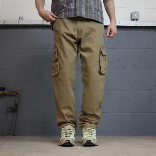Wrangler cargo pants y2k khaki W36L30 Regular taper fit utility workwear style trousers