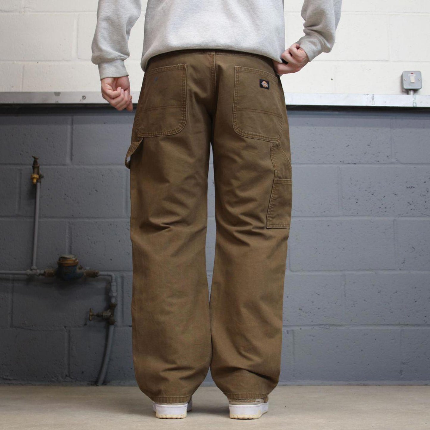 Dickies carpenter jeans W36L30 90s skate style brown thick canvas relaxed cargos