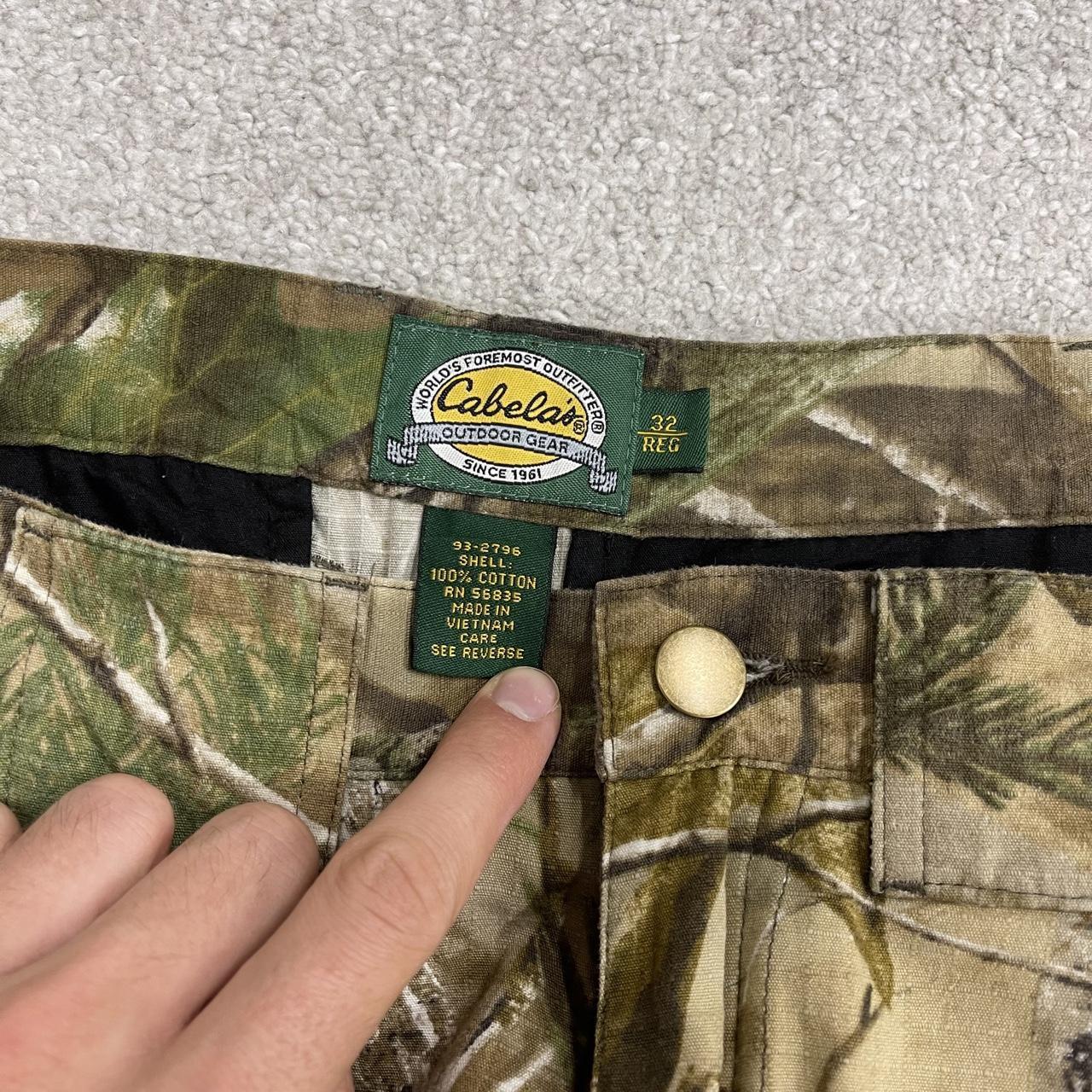 Cabela's Realtree baggy camo cargo pants wide leg khaki Loose floaty camouflage pattern trousers