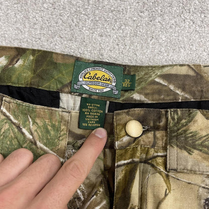 Cabela's Realtree baggy camo cargo pants wide leg khaki Loose floaty camouflage pattern trousers