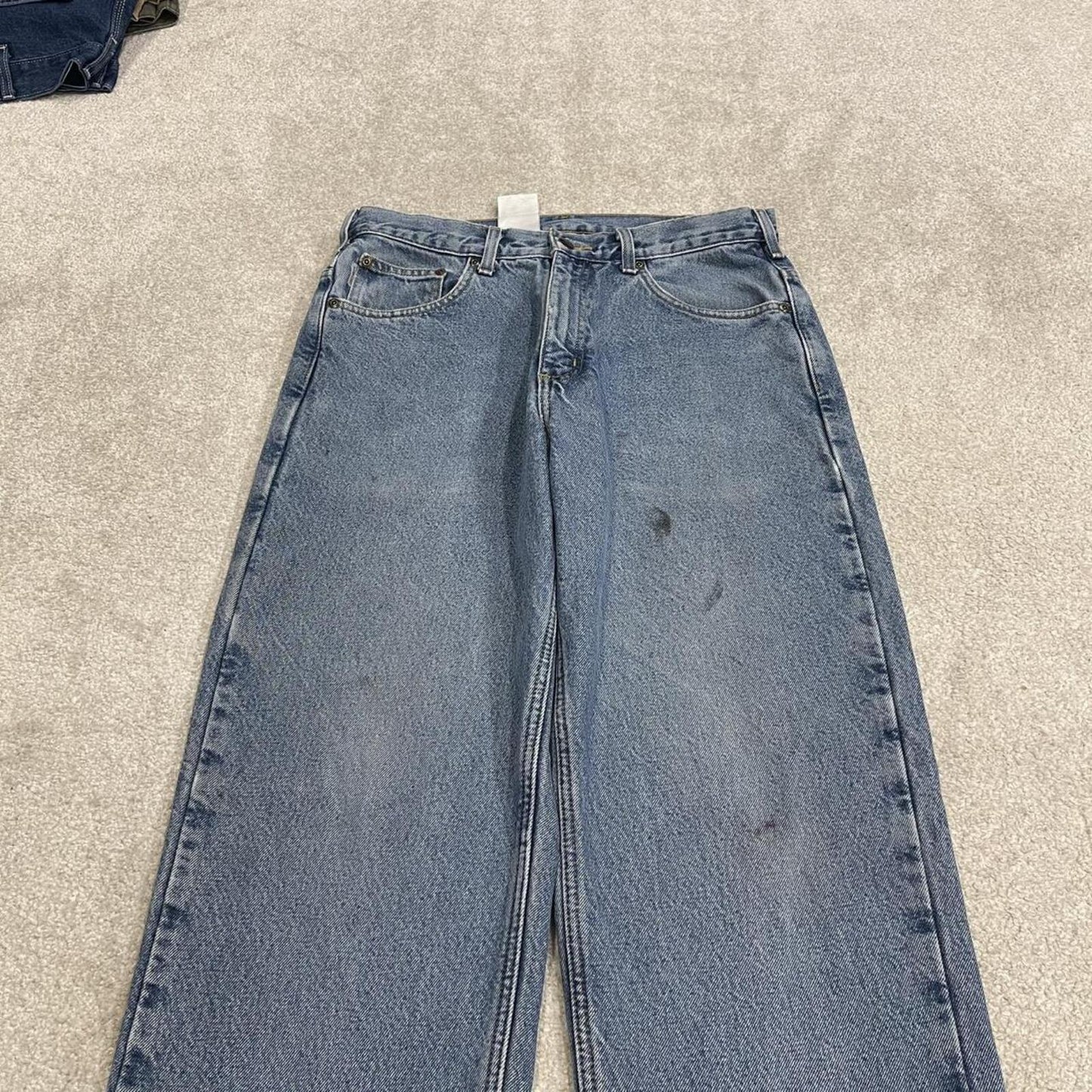 Carhartt jeans thick y2k denim blue Relaxed fit 100% cotton checkered lining skater pants