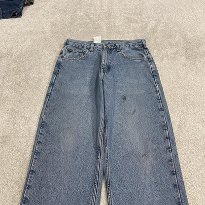 Carhartt jeans thick y2k denim blue Relaxed fit 100% cotton checkered lining skater pants
