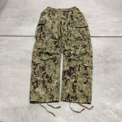 US Navy cargo pants Small baggy green USN digital camouflage trousers double knee adjustable cuffs