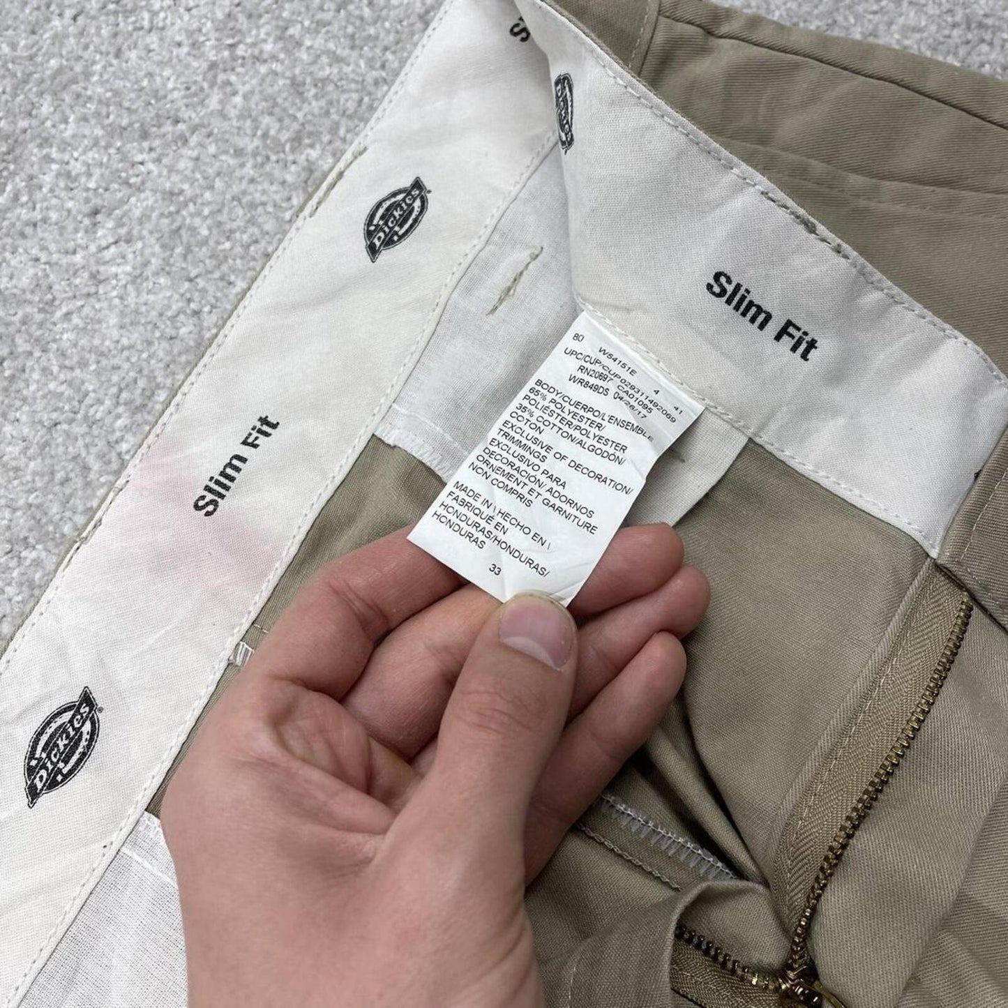 Y2k Dickies chino shorts skater style beige W33 Loose carpenter summer shorts