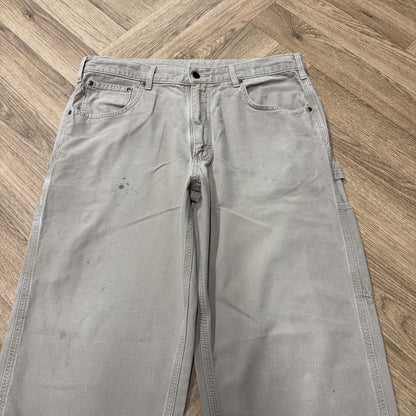 Vintage baggy Carhartt carpenter jeans y2k beige Loose utility workwear skate cargo trousers