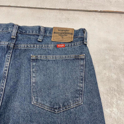Baggy Wrangler jorts W36 blue denim Y2K skater style jorts waist patch