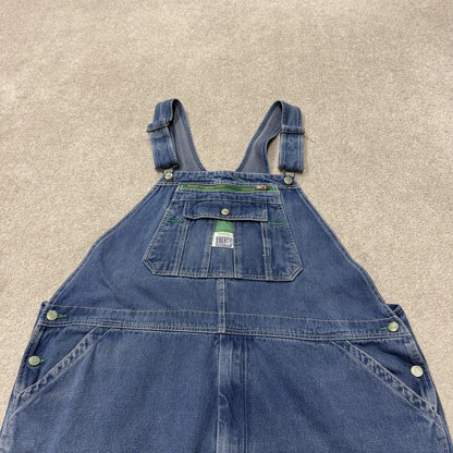 Vintage liberty dungarees 00s denim overalls blue Patch logo and adjustable straps
