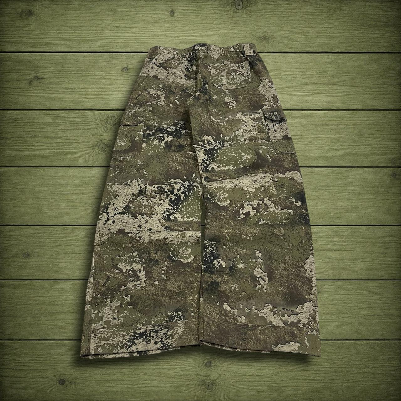 Camo cargo pants y2k utility green loose straight fit Red Head Strata camouflage combat cargos