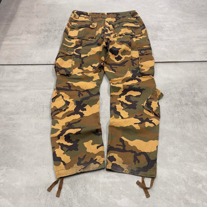 Camo Matchstick cargo pants W35L31 Khaki brown desert forest camouflage y2k style carpenter trousers