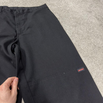Dickies baggy double knee carpenter pants black W36L32 Loose leg twill chino skate work trousers