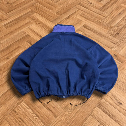 Vintage Colombia tech fleece boxy fit blue Women's full zip autumn adjustable technical fleece