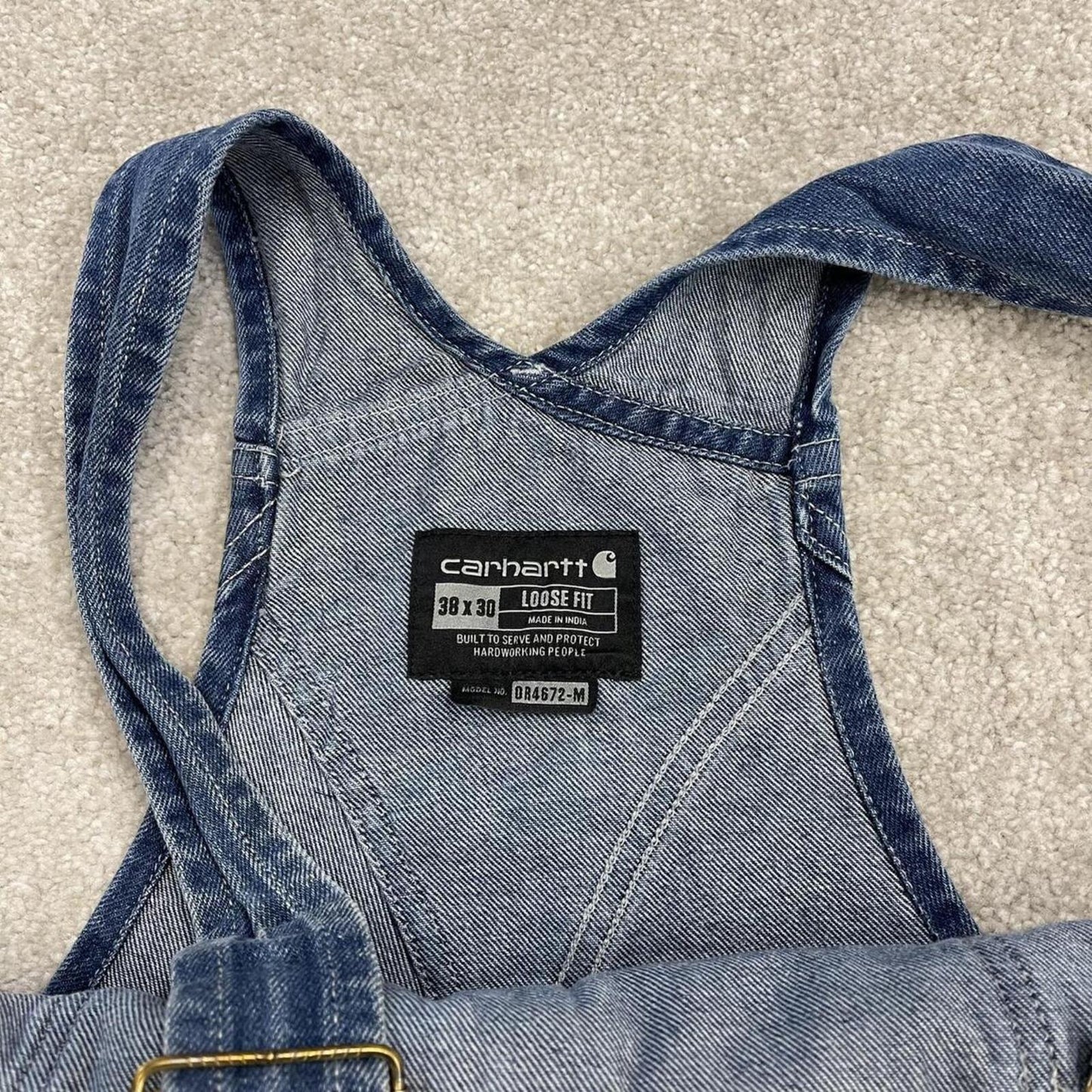 Carhartt denim Dungarees loose fit overalls blue Farmer workwear bib & brace utility