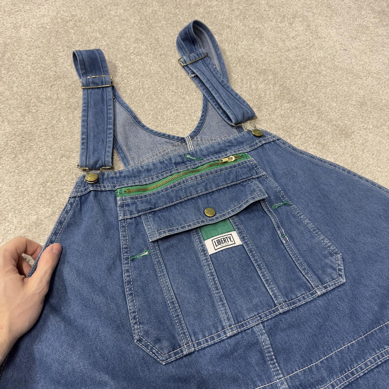 Vintage baggy denim Dungarees wide leg y2k blue Liberty workwear bib & brace overalls utility