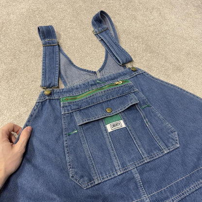 Vintage baggy denim Dungarees wide leg y2k blue Liberty workwear bib & brace overalls utility