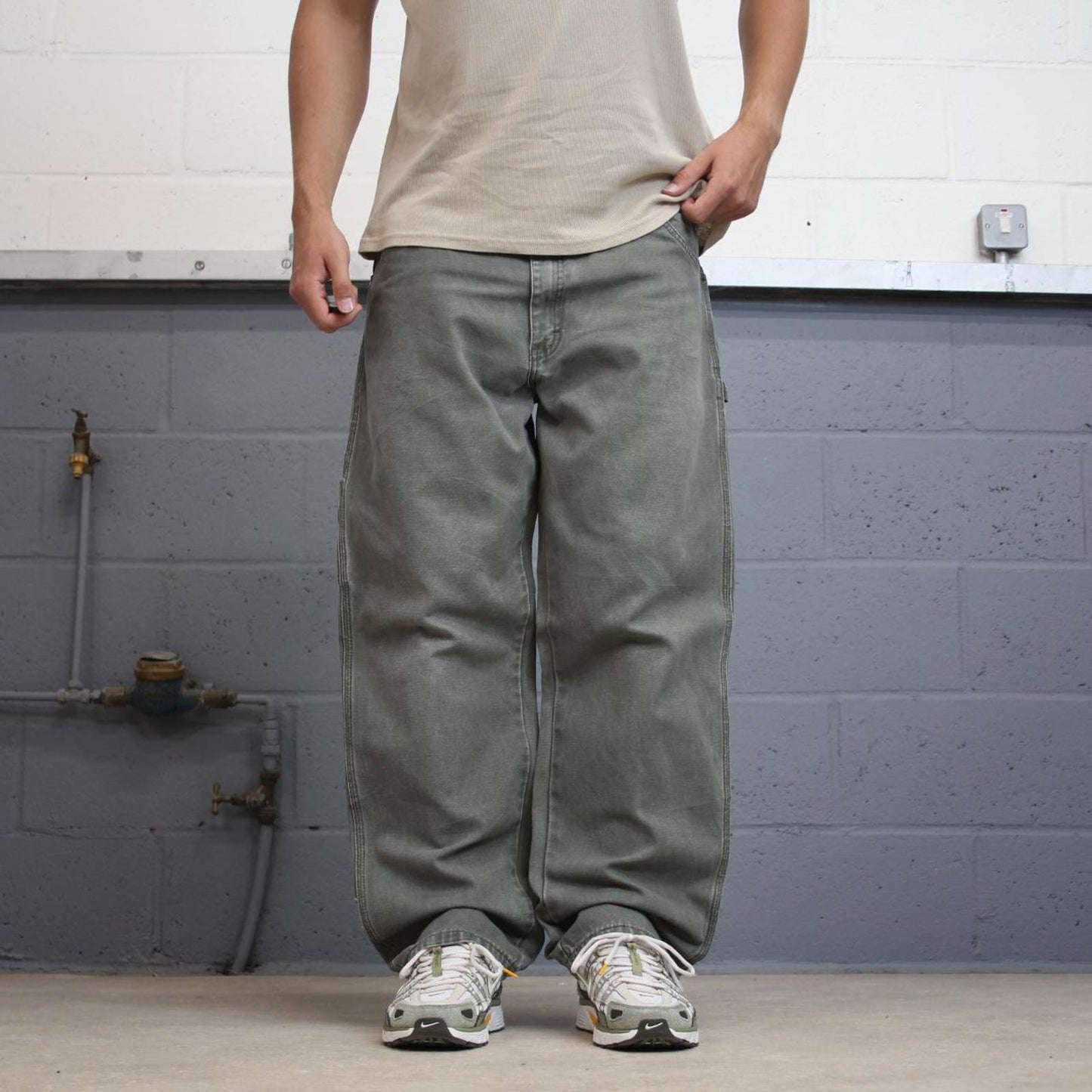 Green Dickies carpenter jeans W38 L30 baggy canvas skater cargos