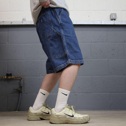 Baggy denim cargo shorts carpenter blue RK Brand loose skater style summer jorts