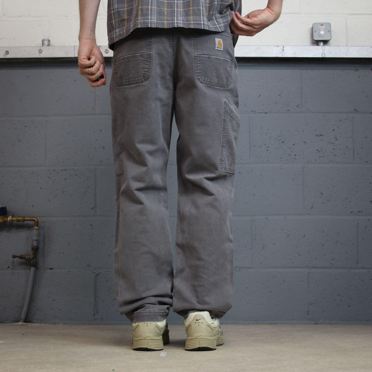 Carhartt carpenter pants relaxed y2k grey Straight leg skater style workwear pants