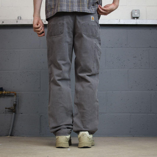 Carhartt carpenter pants relaxed y2k grey Straight leg skater style workwear pants