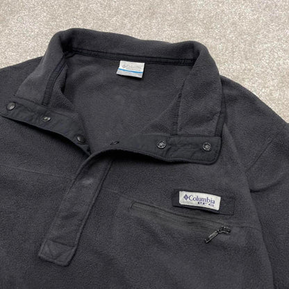 00s Columbia technical fleece L men's black snap t y2k style autumn pullover
