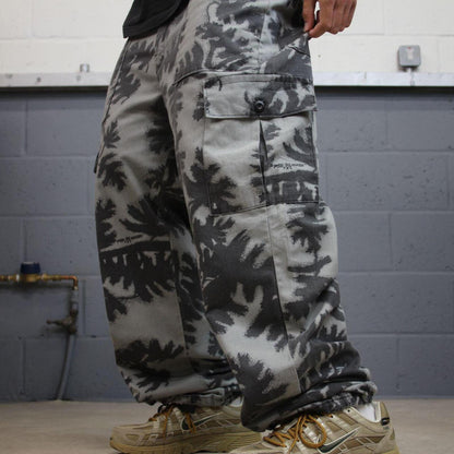 Baggy camo cargo pants grey PSE Mask loose floaty leg camouflage trousers