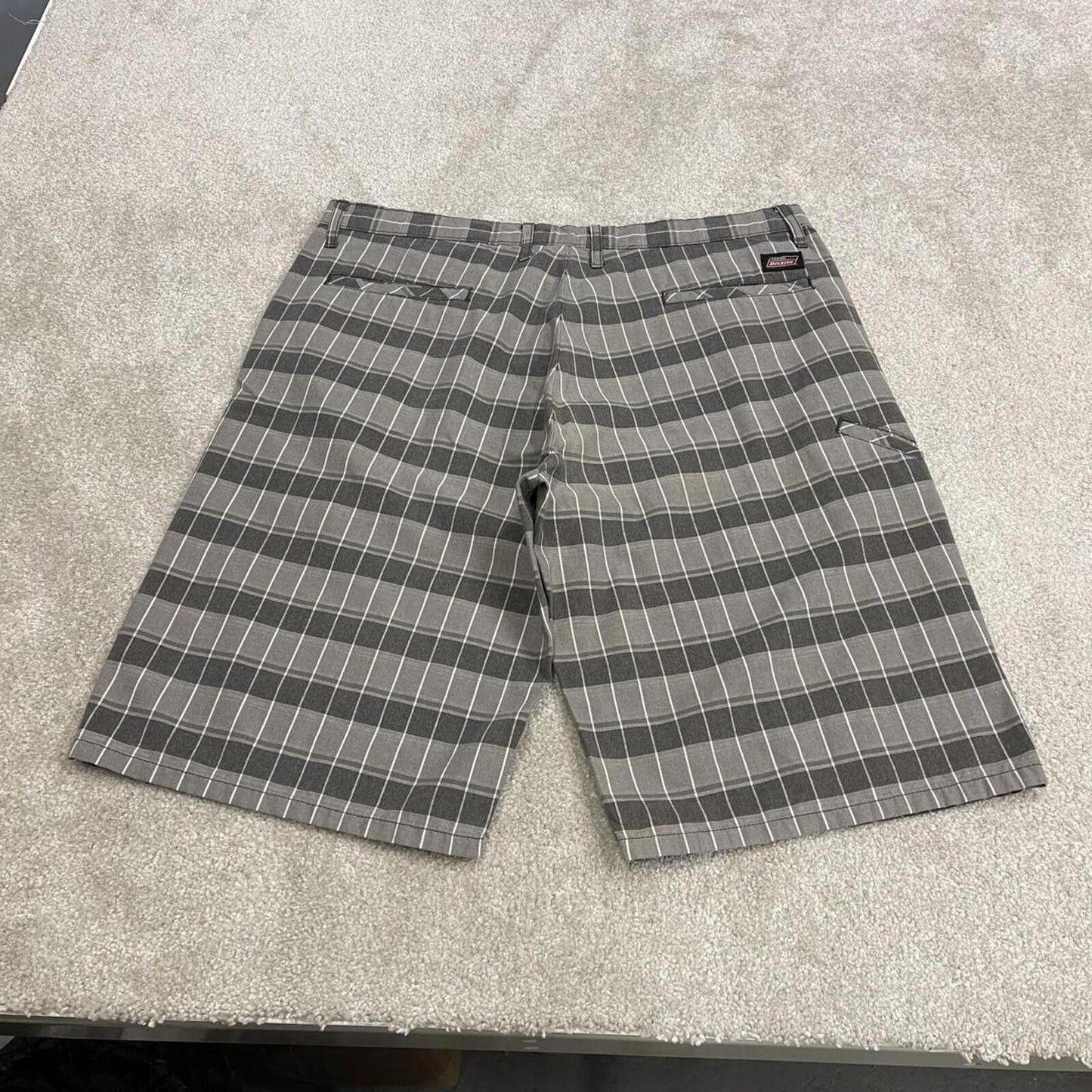 Dickies baggy checkered shorts carpenter grey Chino check surf shorts long leg festival