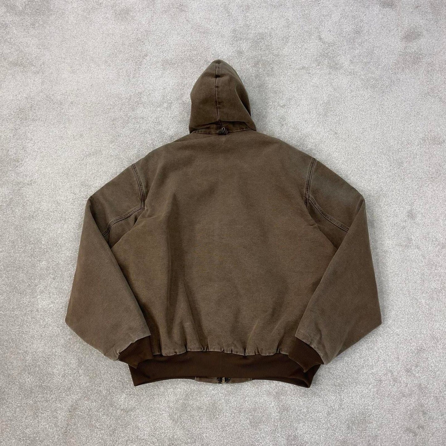 Vintage brown Carhartt hooded active jacket 2XL Tall canvas bomber