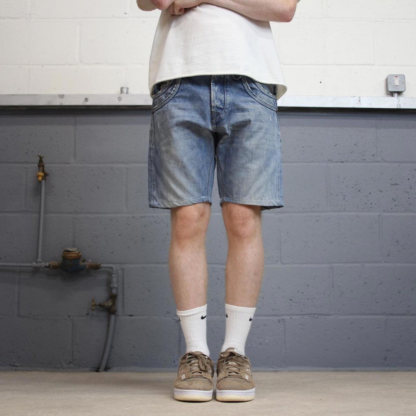Y2K Denim Police jorts W32 00s style embroidered summer festival shorts