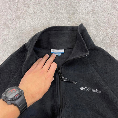 Black Columbia technical full zip fleece XL y2k style autumn adjustable waist