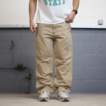Mens Carhartt carpenter pants W38 L30 tan relaxed 90s style cargos