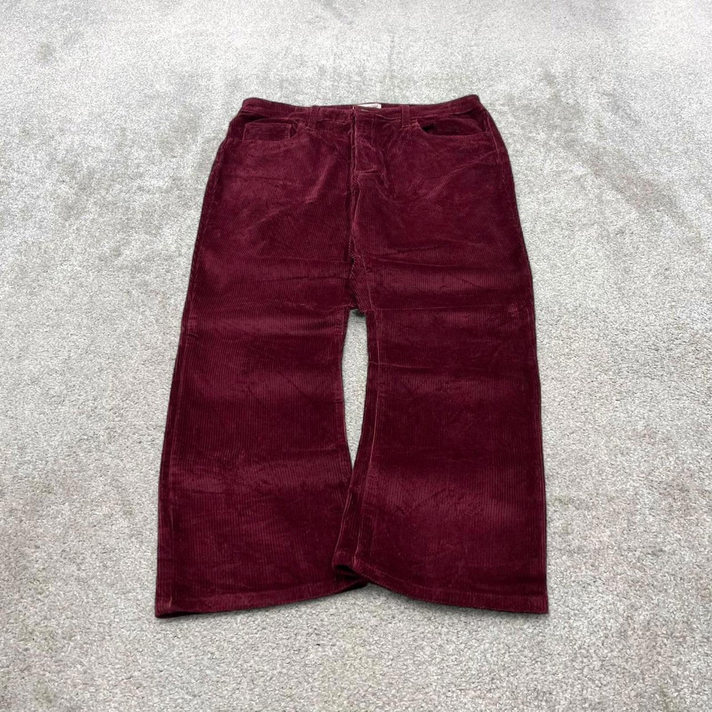 Bootcut Y2K corduroy pants burgundy Universal thread high rise wide wale chunky jumbo cord trousers