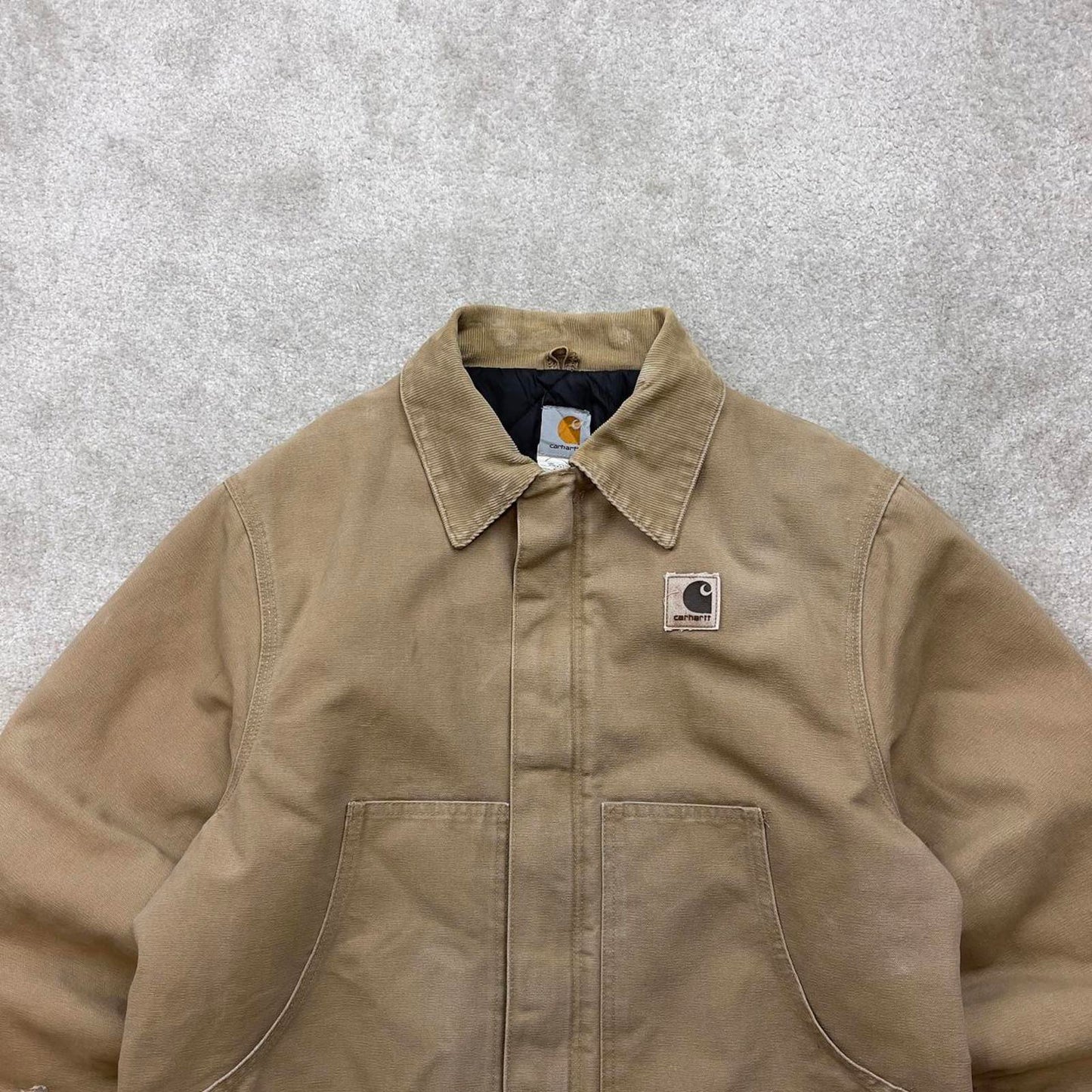 Vintage sand brown Carhartt traditional Detroit jacket Large technical boxy cropped fit 90s skater