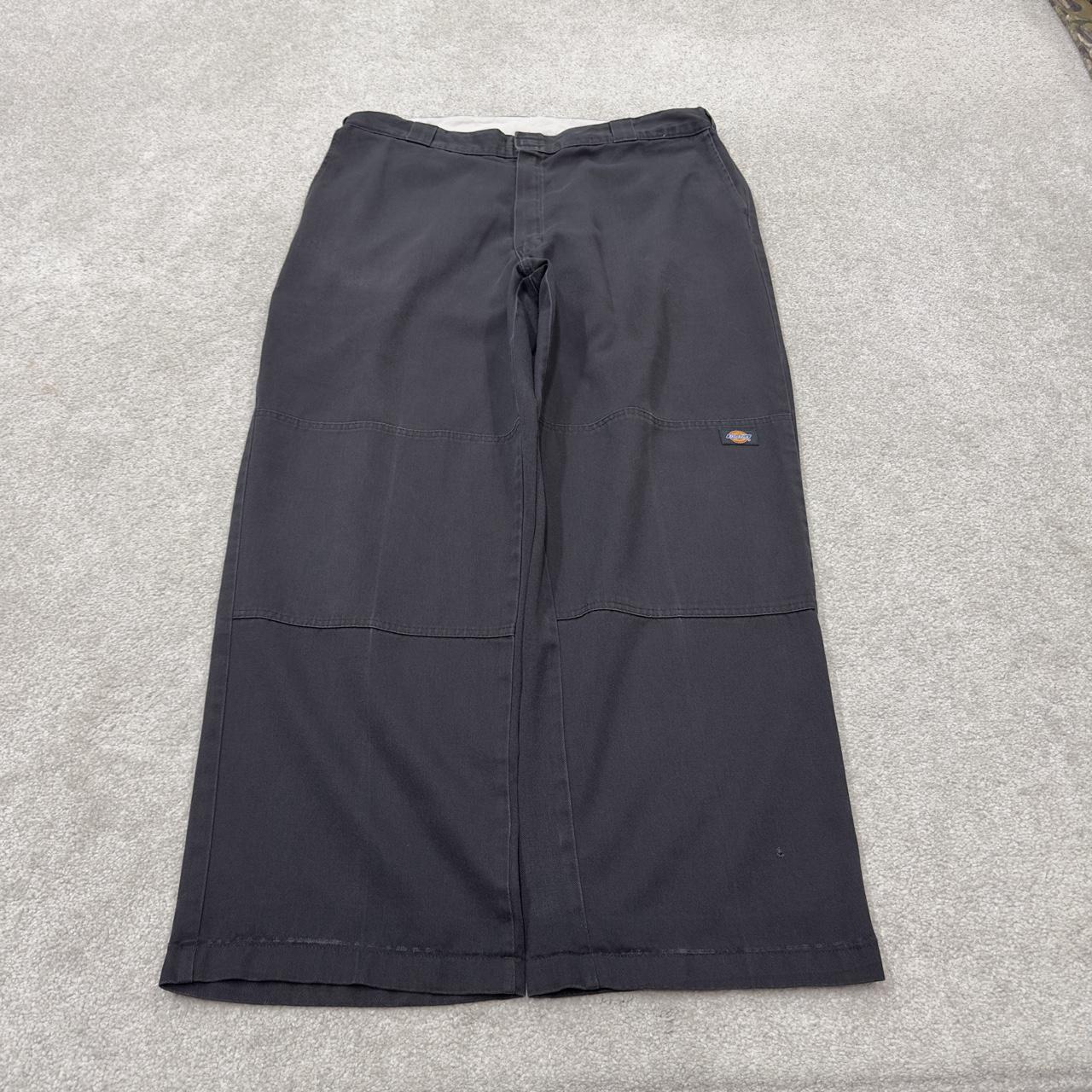 Baggy Dickies double knee carpenter pants faded black Loose twill chino style skate work trousers