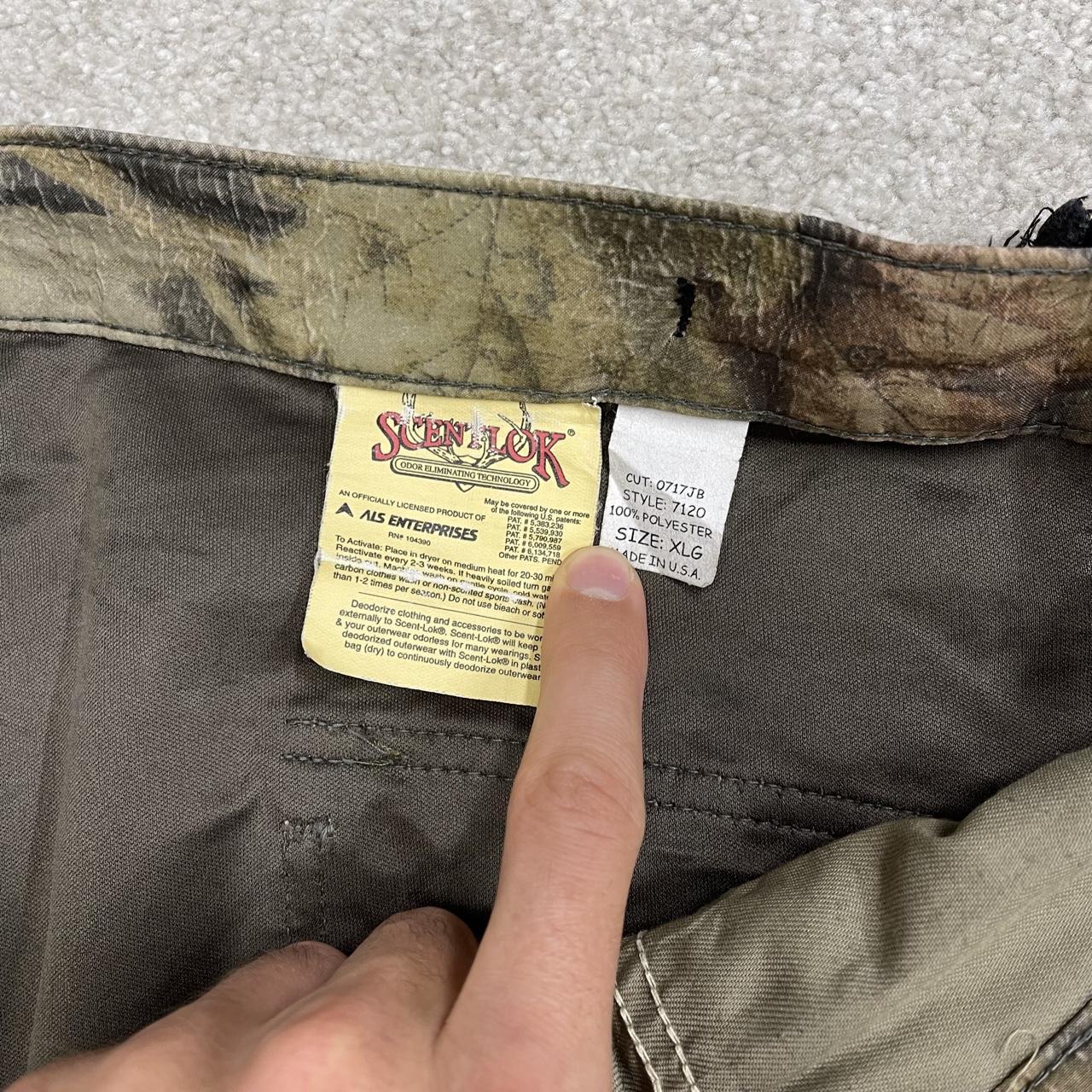 Baggy camo cargo trousers wide leg Y2K khaki Scent Lok loose fit Advantage camouflage