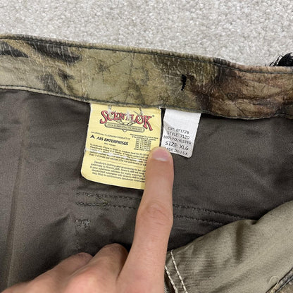 Baggy camo cargo trousers wide leg Y2K khaki Scent Lok loose fit Advantage camouflage