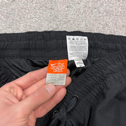 Y2k baggy Nike tracksuit bottoms wide leg black Loose lined embroidered striped track pants